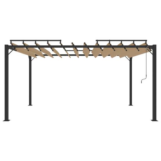 Pergola Bioclimatique Aluminium Abri de Terrasse Toit Orientable Taupe 3x4 m – ComfortXL Outdoor Living - Image 3