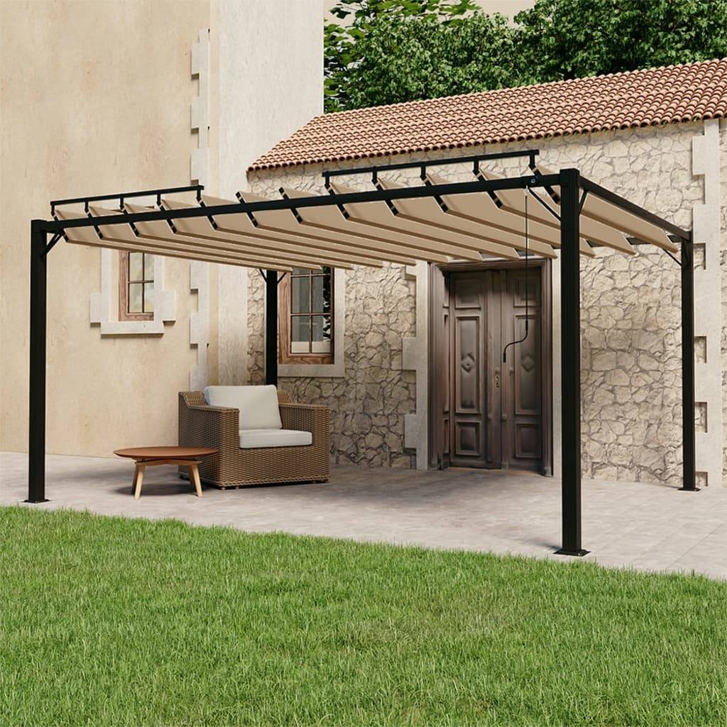 Pergola Bioclimatique Aluminium Abri de Terrasse Toit Orientable Taupe 3x4 m – ComfortXL Outdoor Living - Image 1
