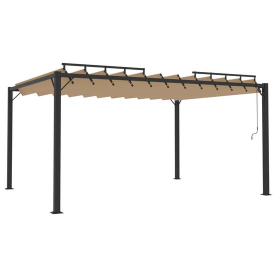 Pergola Bioclimatique Aluminium Abri de Terrasse Toit Orientable Taupe 3x4 m – ComfortXL Outdoor Living - Image 2