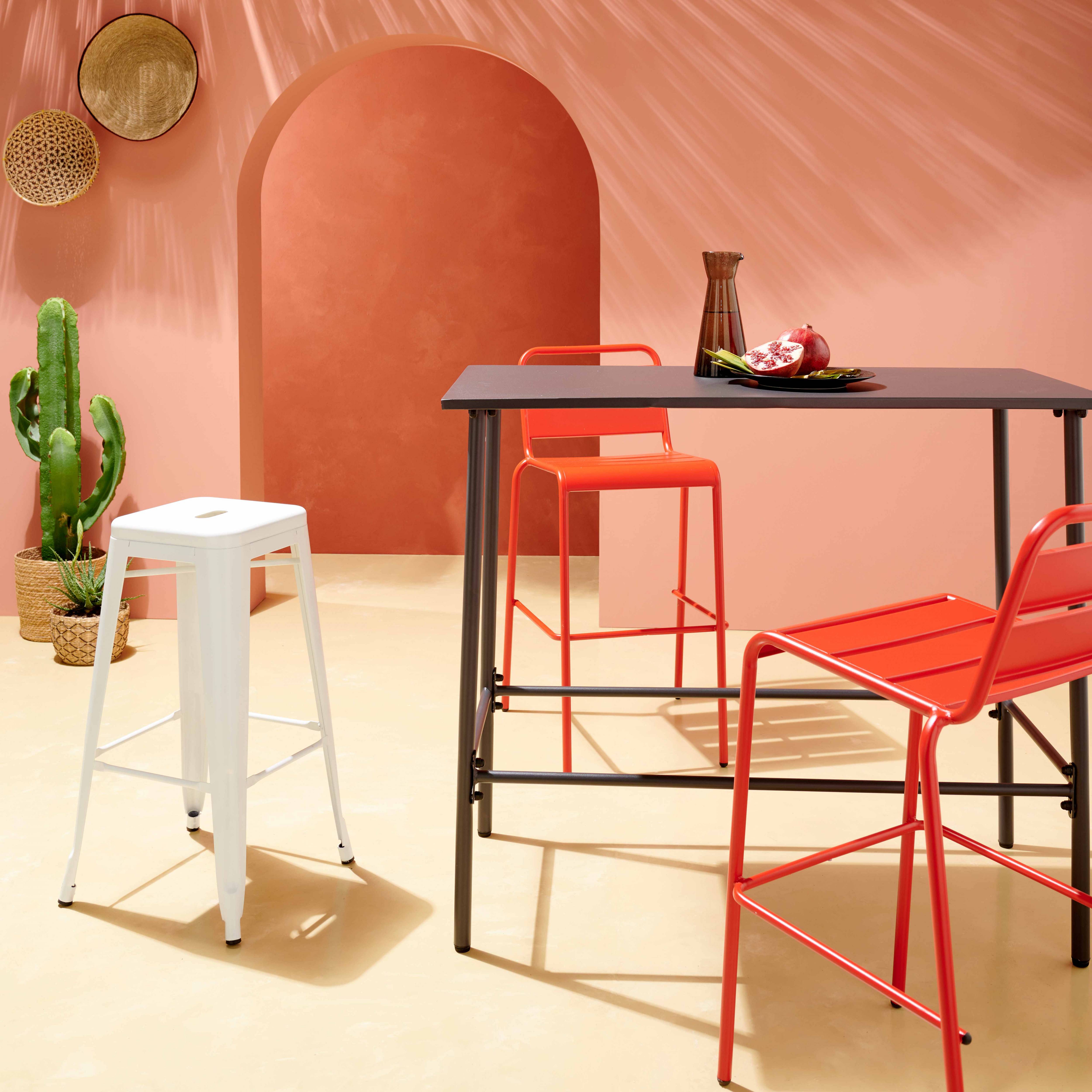 Oviala - Tabouret de bar en métal blanc mat Indus - Oviala - Imagen 4