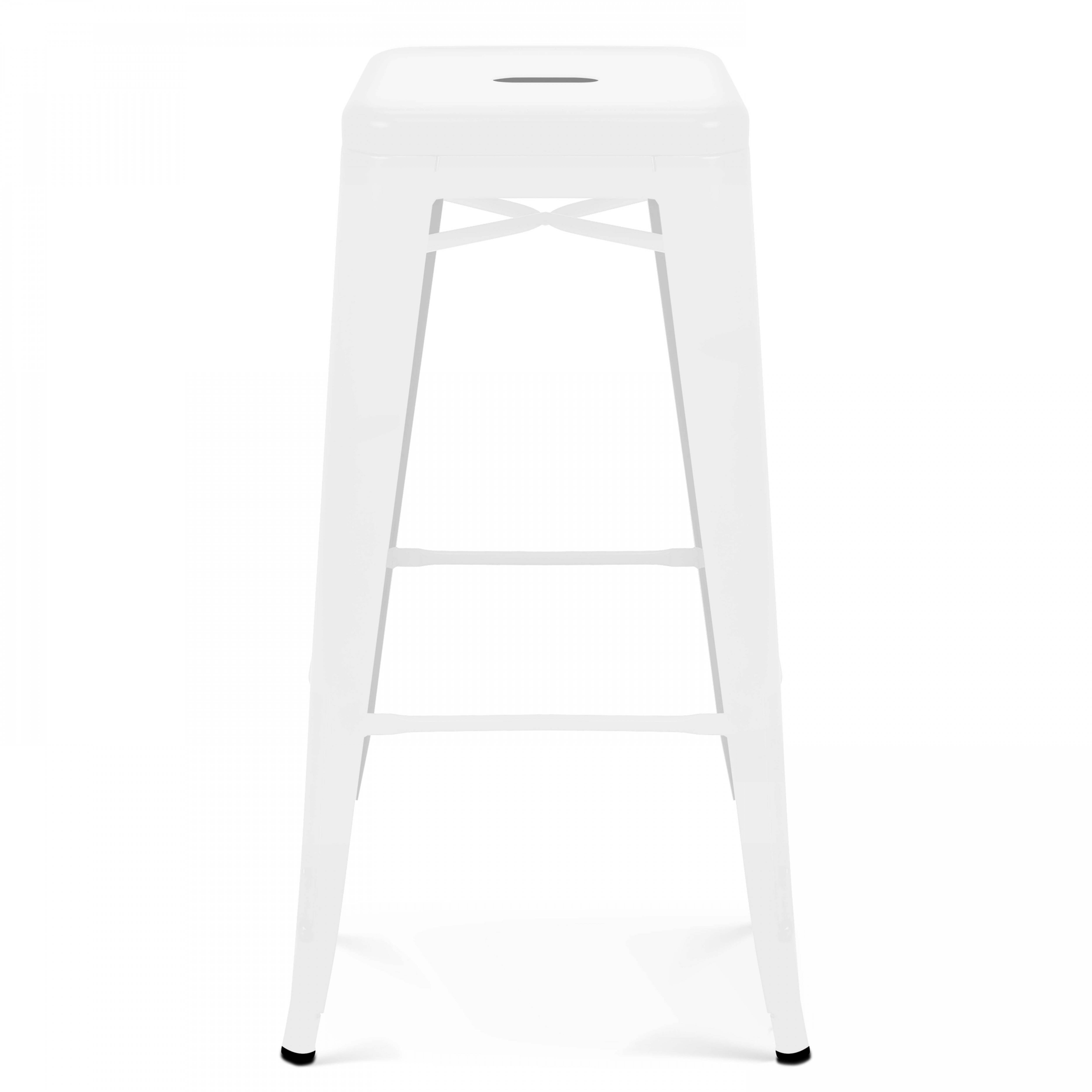 Oviala - Tabouret de bar en métal blanc mat Indus - Oviala - Imagen 2