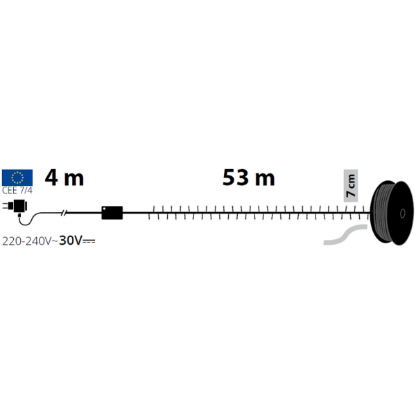 Lotti - Guirlande lumineuse blanc froid 53M 750 mini LED 8 effets câble transparent Lotti - Imagen 3