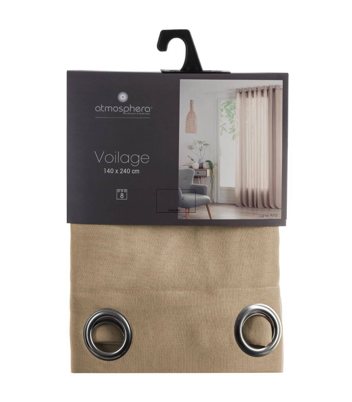 Voilage à œillets Ana Beige Lin 140 x 240 cm - Imagen 2