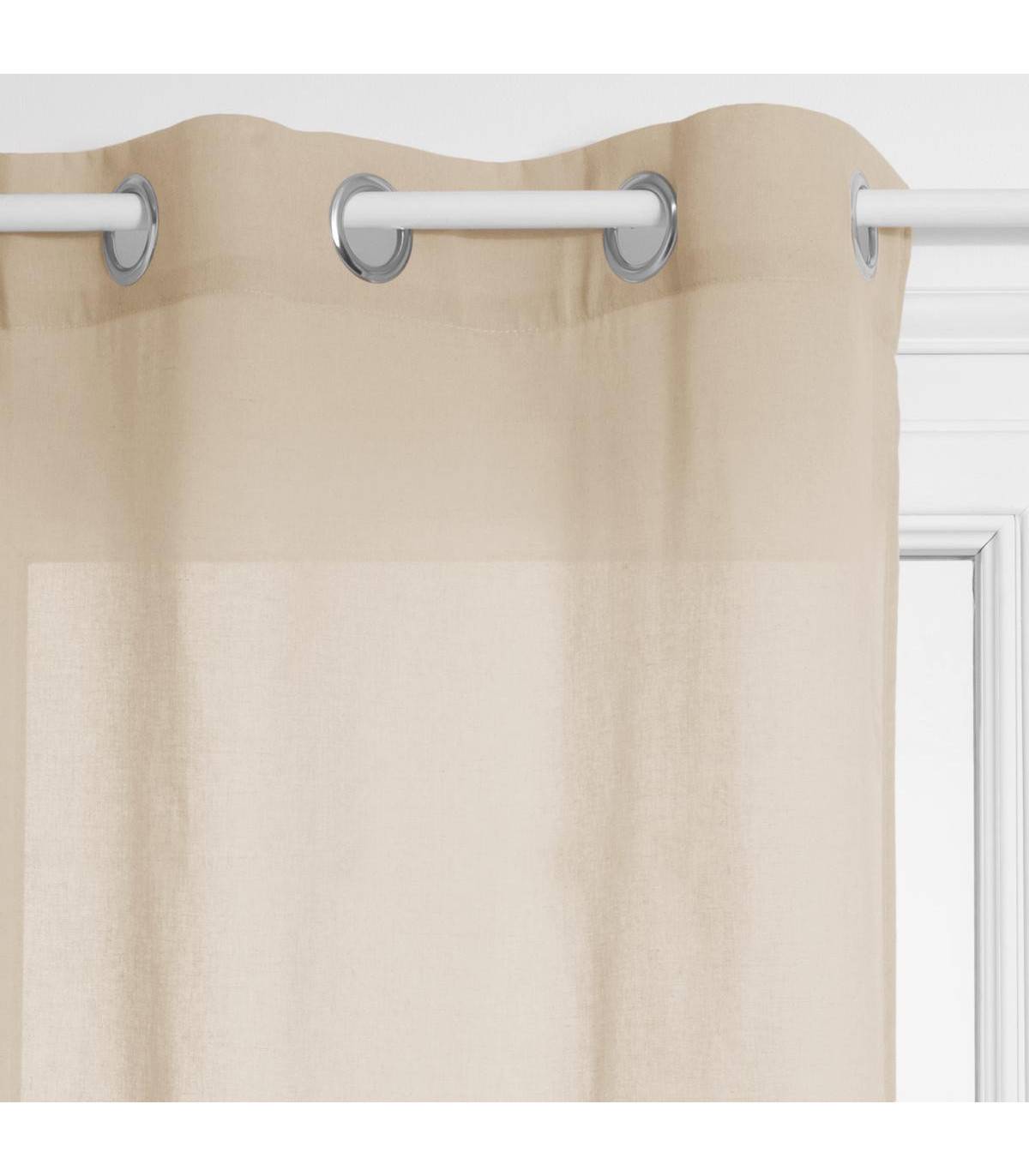 Voilage à œillets Ana Beige Lin 140 x 240 cm - Imagen 1