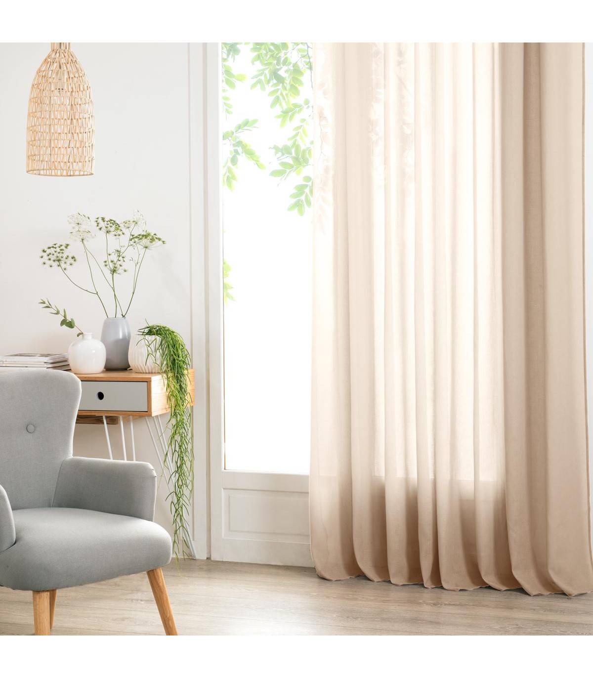 Voilage à œillets Ana Beige Lin 140 x 240 cm - Imagen 4