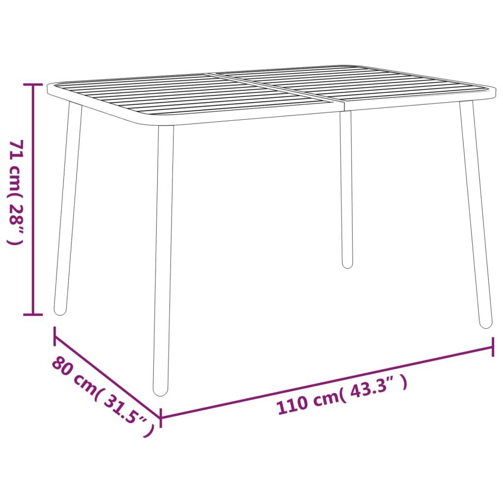 PANGIVO - Table de Jardin Anthracite 110 x 80 x 71 cm Acier - PANGIVO - Image 6