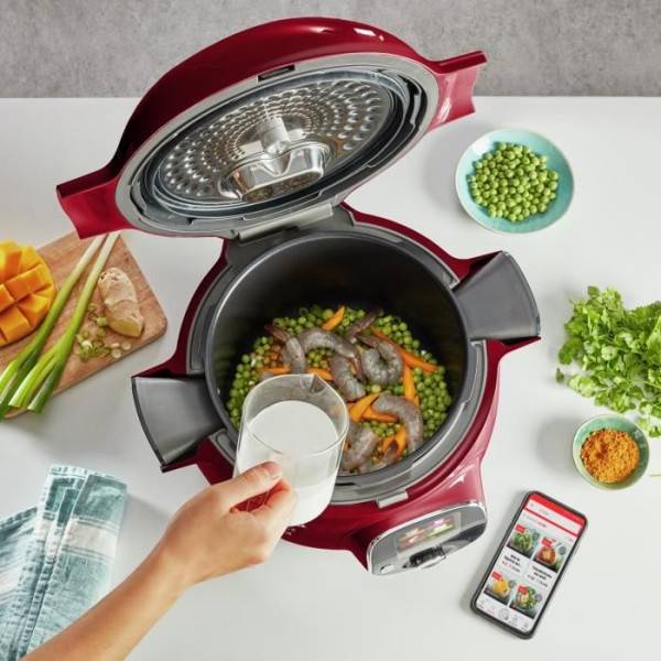 Moulinex - Multicuiseur - Robot Cuiseur MOULINEX COOKEO+ Connect   intelligent haute pression, 6 L, 6 pers, 200 recettes intégrées, Application Moulinex - Imagen 2