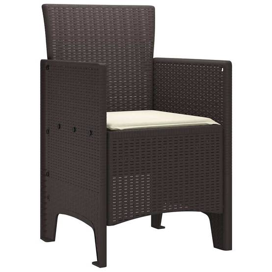 Mobilier de Jardin 4 Chaises en PP Effet Rotin Facile d'Entretien pour Extérieur Marron – ComfortXL Outdoor Living - Image 4