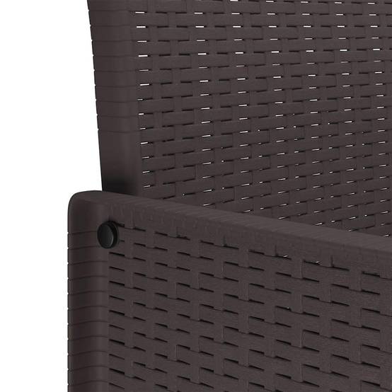Mobilier de Jardin 4 Chaises en PP Effet Rotin Facile d'Entretien pour Extérieur Marron – ComfortXL Outdoor Living - Image 8