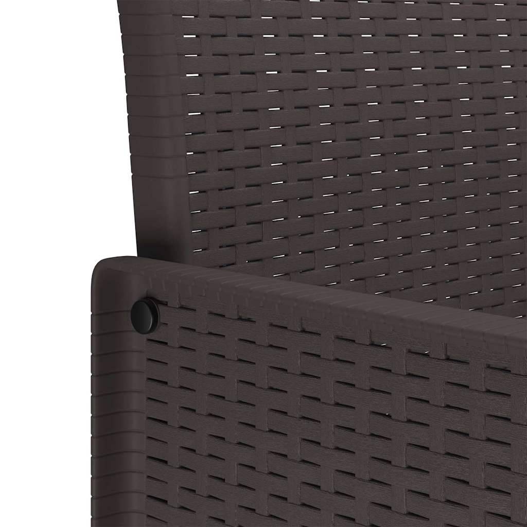 Mobilier de Jardin 4 Chaises en PP Effet Rotin Facile d'Entretien pour Extérieur Marron – ComfortXL Outdoor Living - Image 8