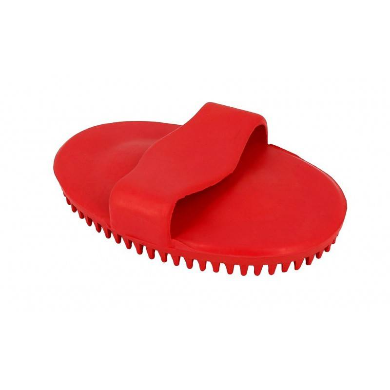 Étrille ovale en caoutchouc rouge