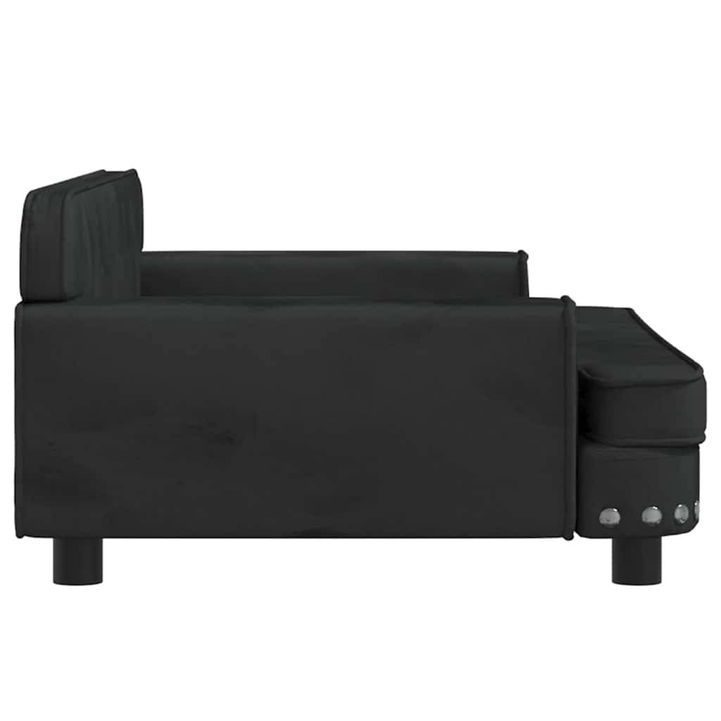 Lit pour chien velours noir 90 x 53 x 30 cm - PANGIVO - Image 4