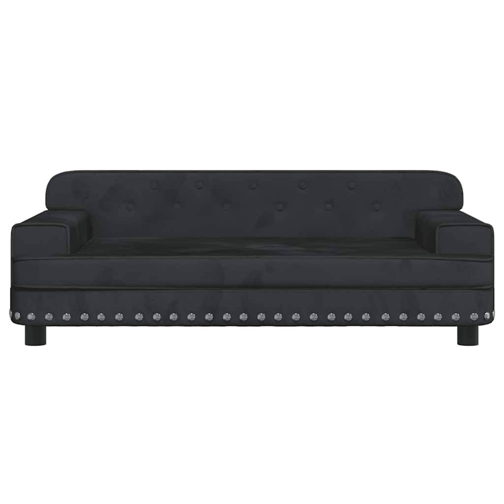 Lit pour chien velours noir 90 x 53 x 30 cm - PANGIVO - Image 3