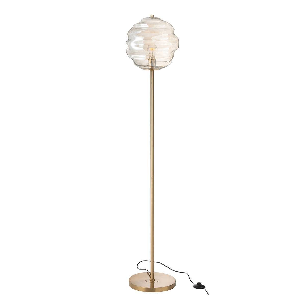 Lampadaire en Verre "Ruche" 156cm Cognac Clair - Image 1