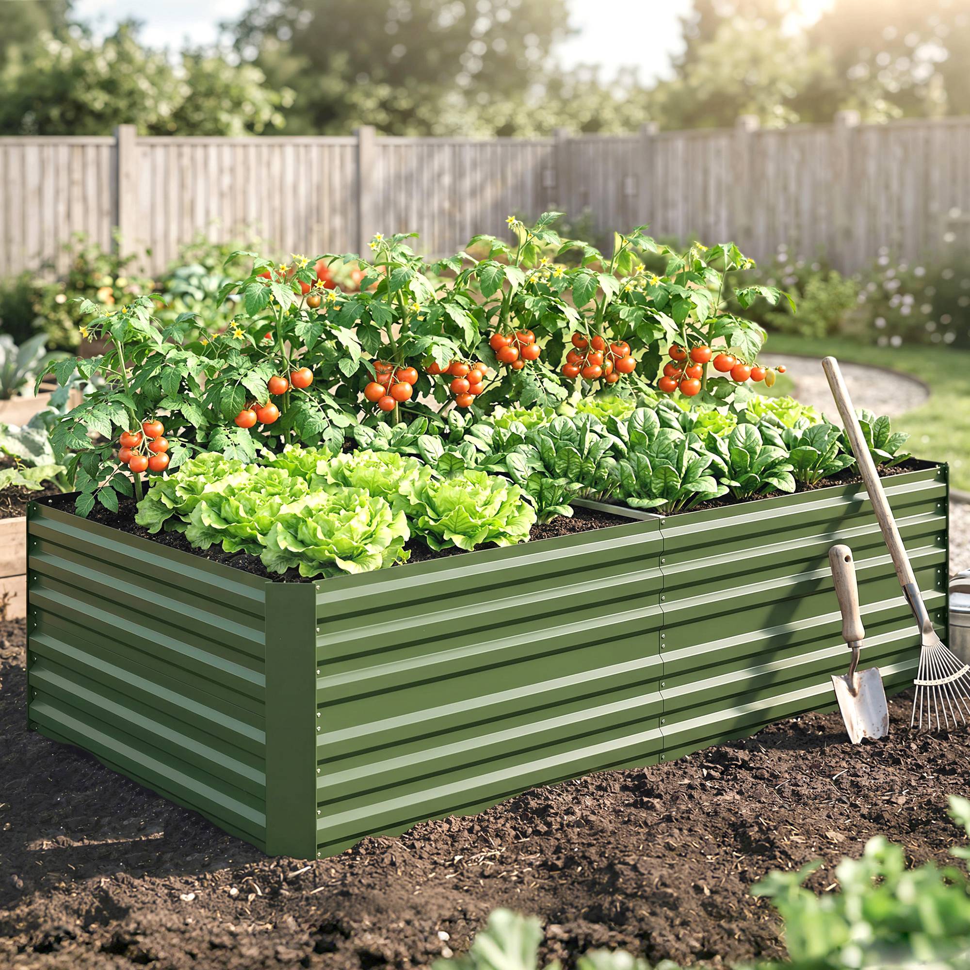 PANGIVO - Carré potager acier galvanisés gris 180 x 90 x 59 cm - PANGIVO - Image 4