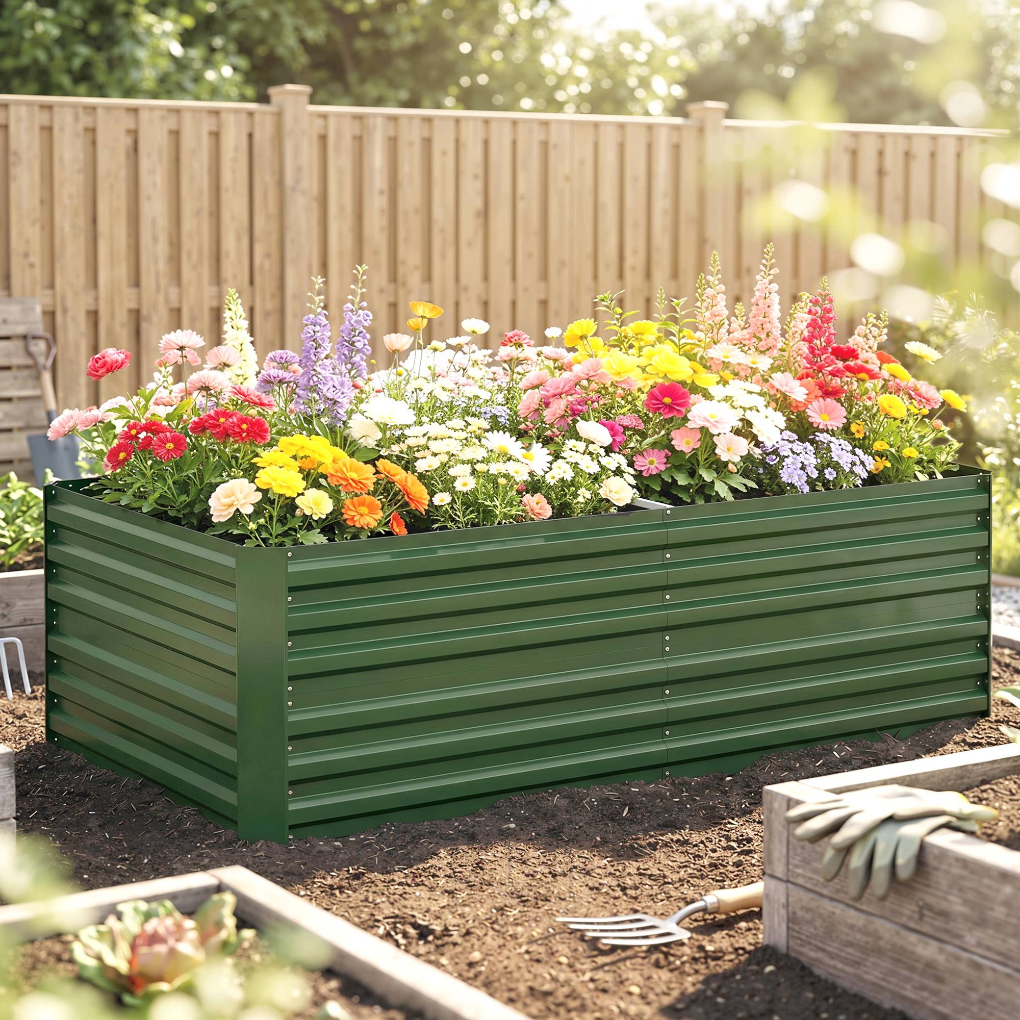PANGIVO - Carré potager acier galvanisés gris 180 x 90 x 59 cm - PANGIVO - Image 9