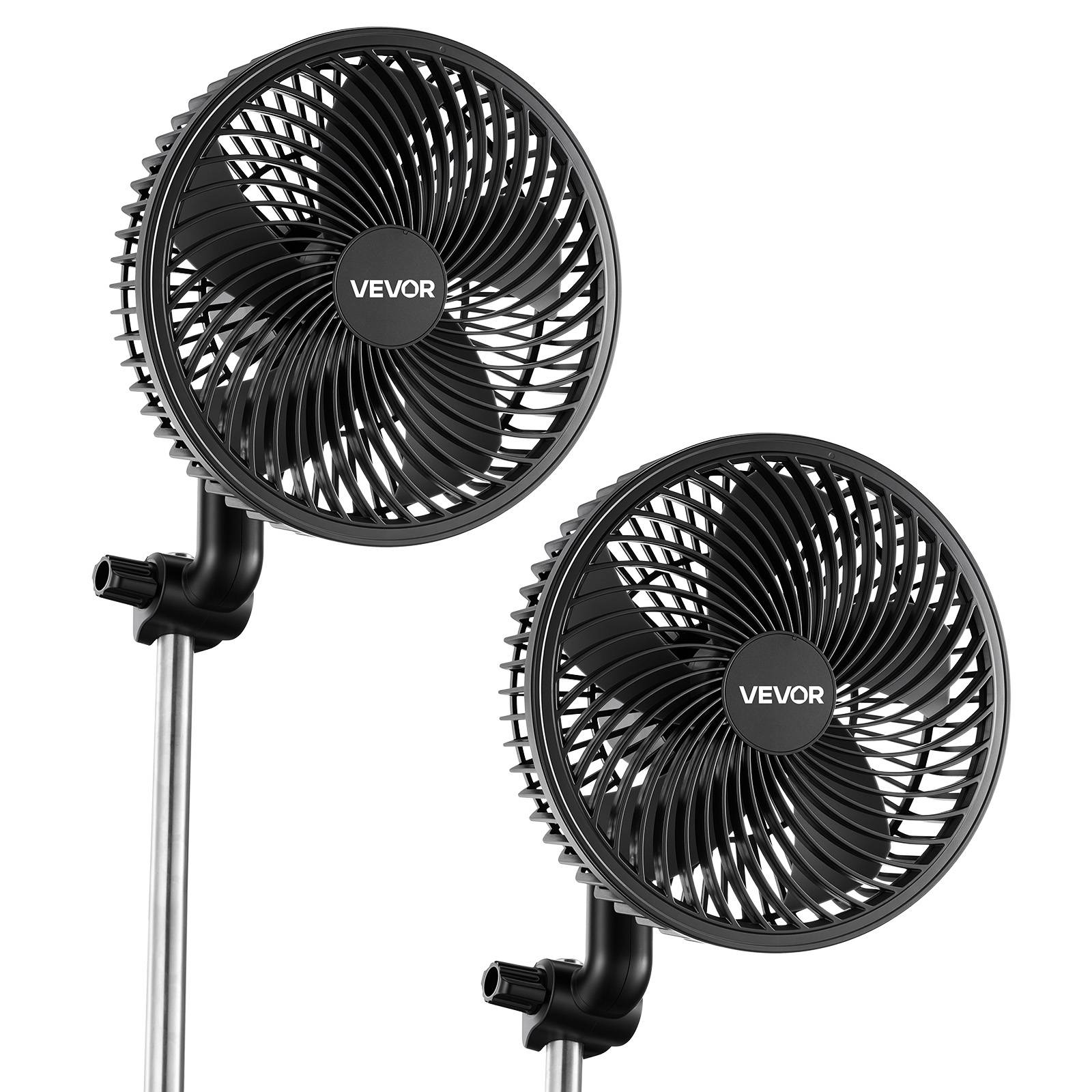 Vevor - VEVOR Ventilateur de Culture à Pince Oscillant USB-C 9 Vitesses Noir Lot de 2 - Image 1