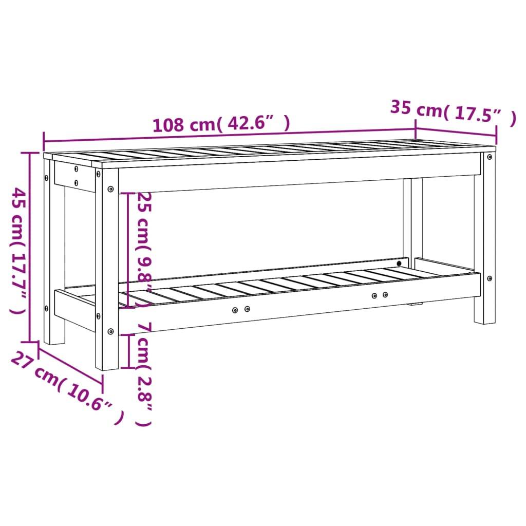 Maison Chic - Banc de jardin - Banc d'extérieur - Banquette 108x35x45 cm bois massif Douglas - Imagen 9