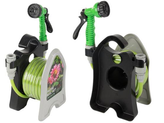 Tuyau d'arrosage de jardin sur pied avec pistolet enroulé 10m - Image 5