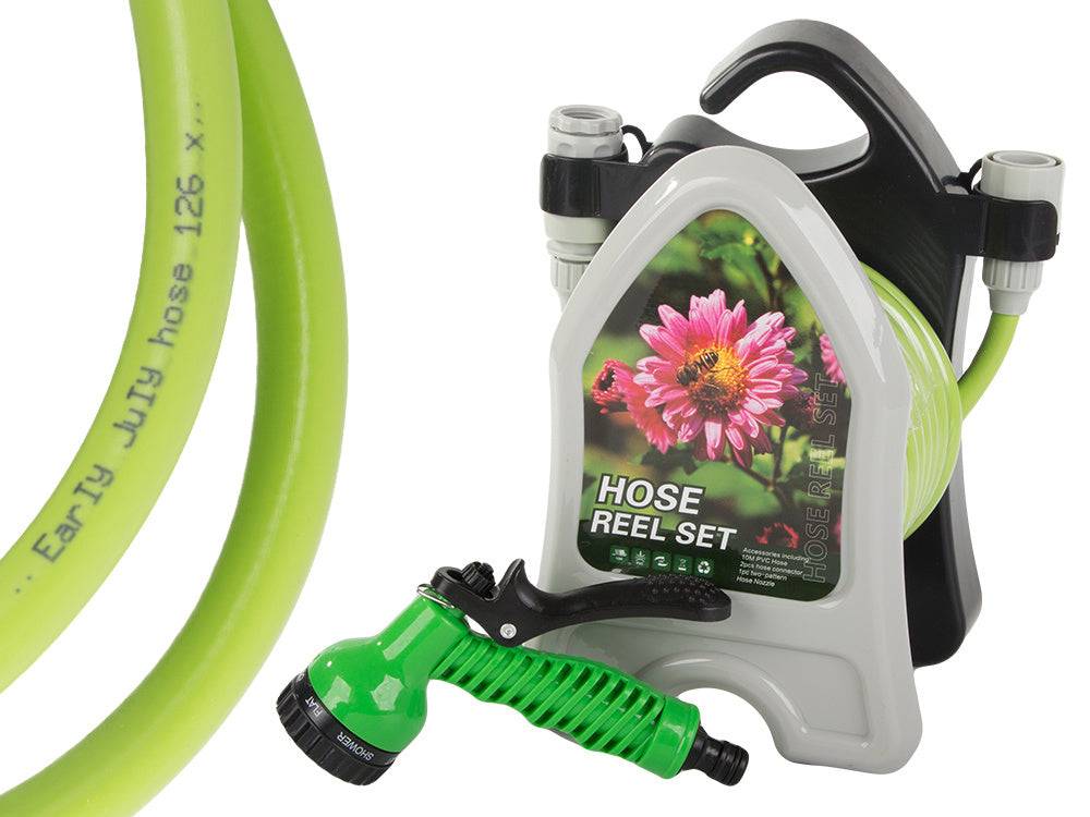 Tuyau d'arrosage de jardin sur pied avec pistolet enroulé 10m - Image 4