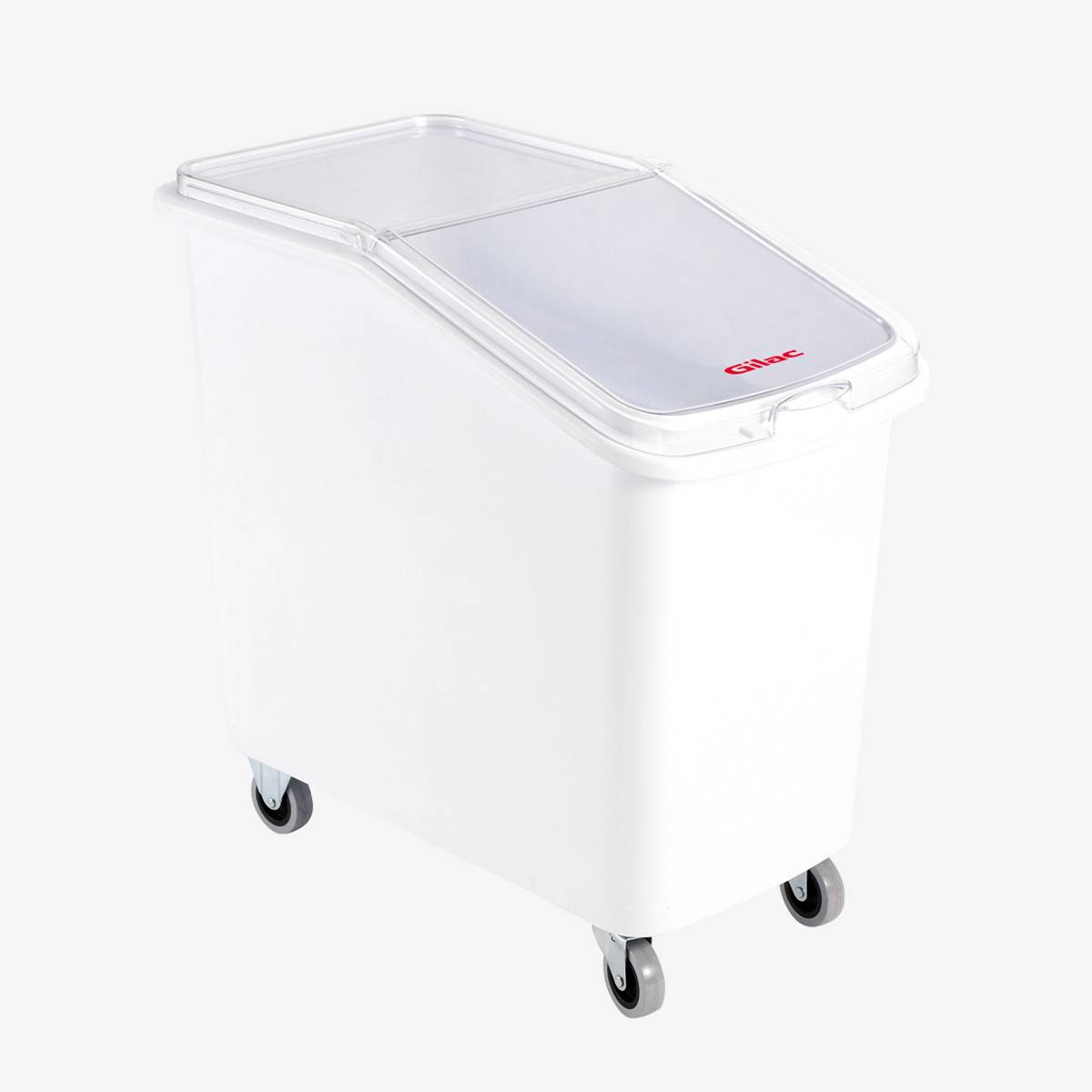 Bac à ingrédients 100 L + couvercle + 4 roues - chape inox - Gilac - Image 1