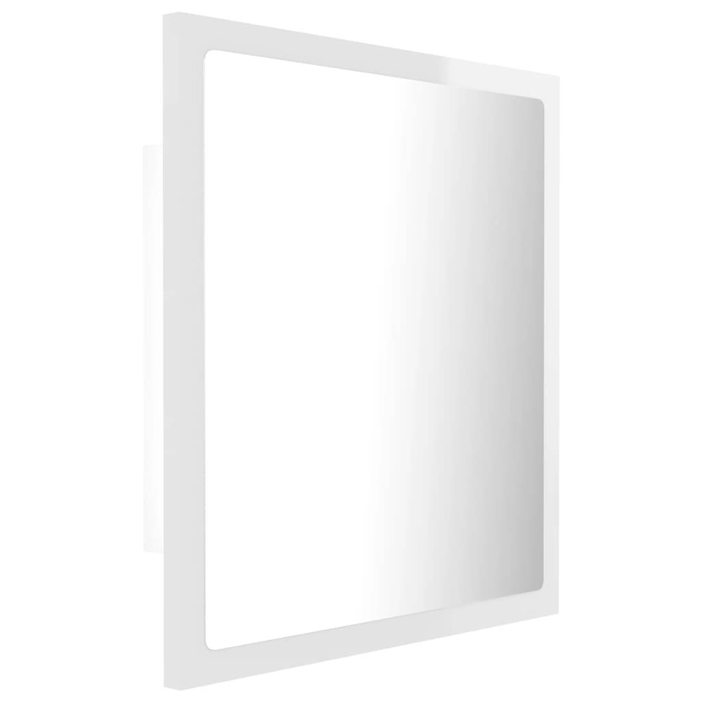 Helloshop26 - Miroir à led de bain 40 x 8,5 x 37 cm acrylique blanc brillant - Imagen 1