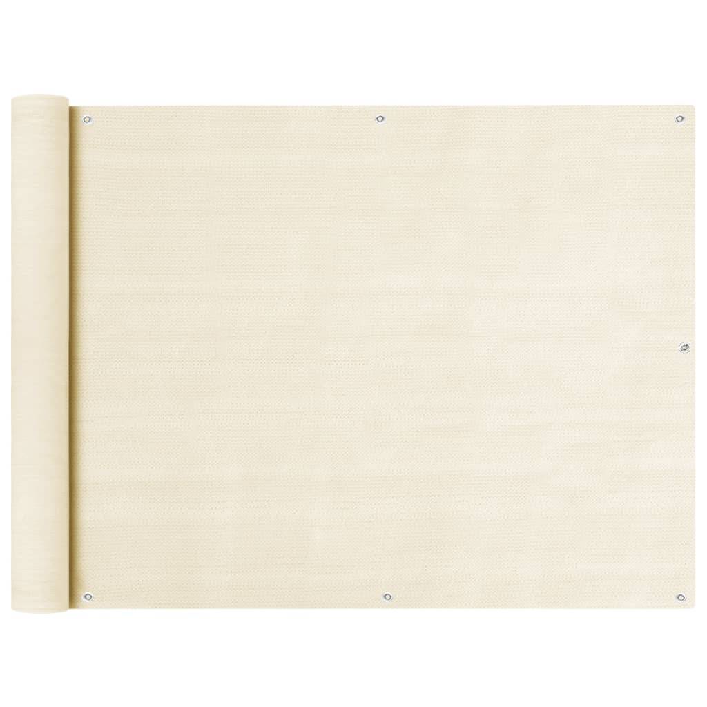 Helloshop26 - Écran de balcon brise pare vue protection confidentialité 90 x 500 cm PEHD crème - Imagen 1