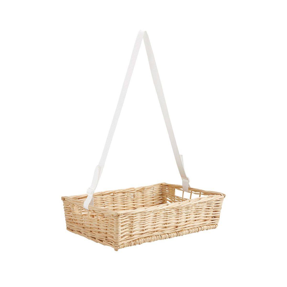 Aubry Gaspard - Manne en osier naturel avec passe-main Panier 40 x 28 cm + sangle ajustable posée - Imagen 1