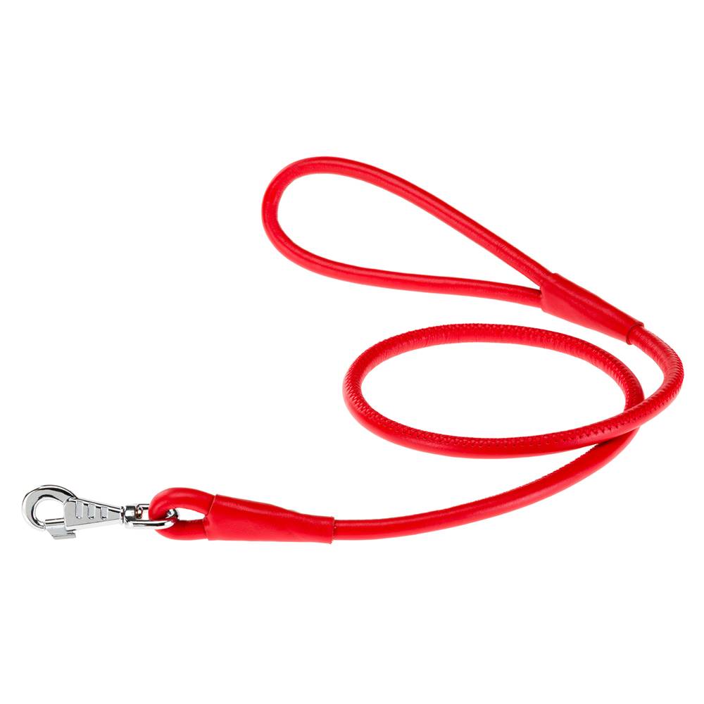 Ferplast - Laisse pour Chiens VOGUE G10/120, Lanière en Cuir Véritable, Mousqueton en Métal, Rouge
