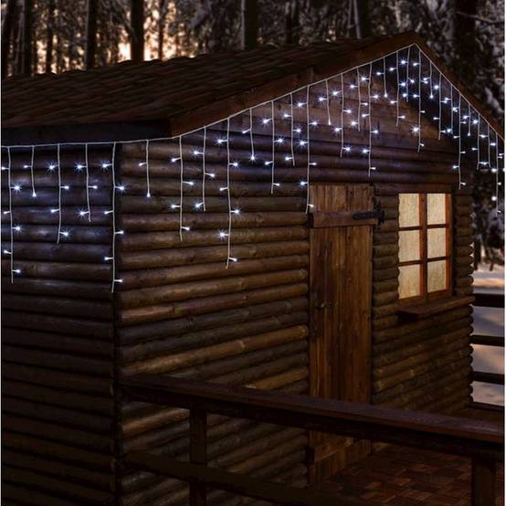 Lotti - Guirlande stalactite 20M H 60CM 480 LED blanc froid 8 programmes câble blanc 24V Lotti - Image 1