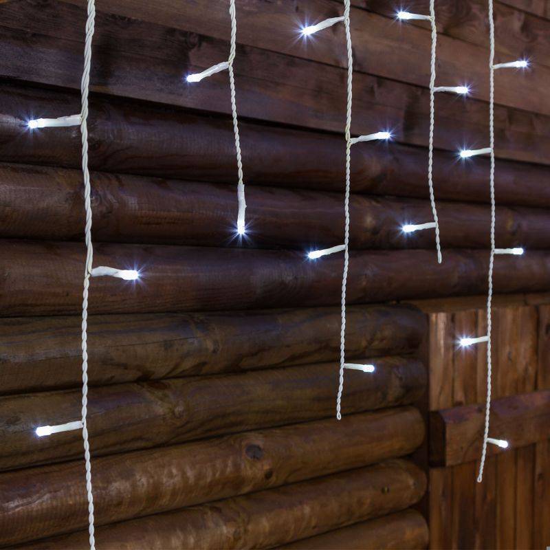 Lotti - Guirlande stalactite 20M H 60CM 480 LED blanc froid 8 programmes câble blanc 24V Lotti - Imagen 8
