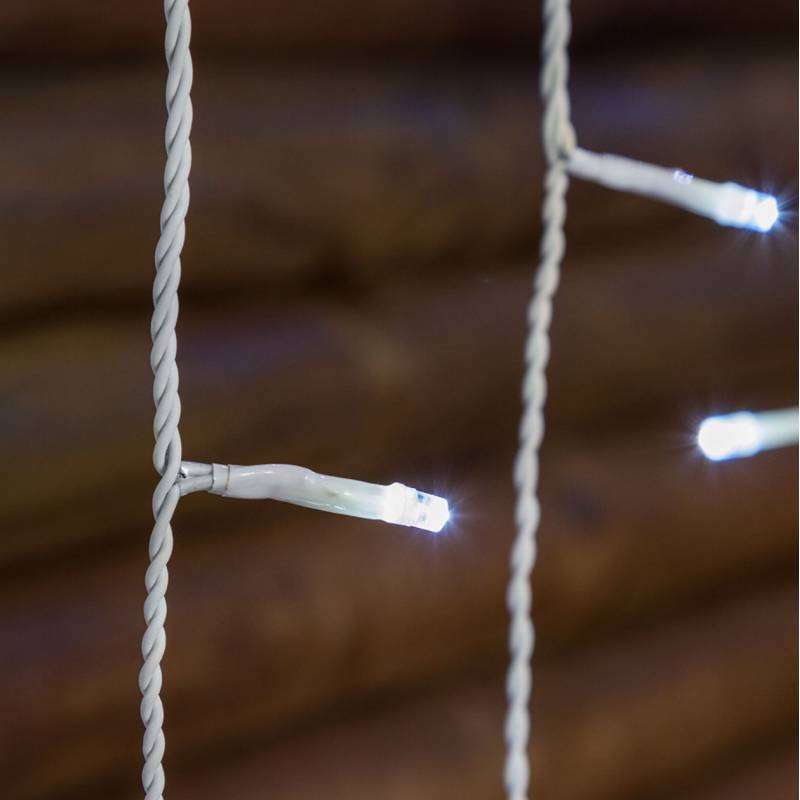 Lotti - Guirlande stalactite 20M H 60CM 480 LED blanc froid 8 programmes câble blanc 24V Lotti - Imagen 3