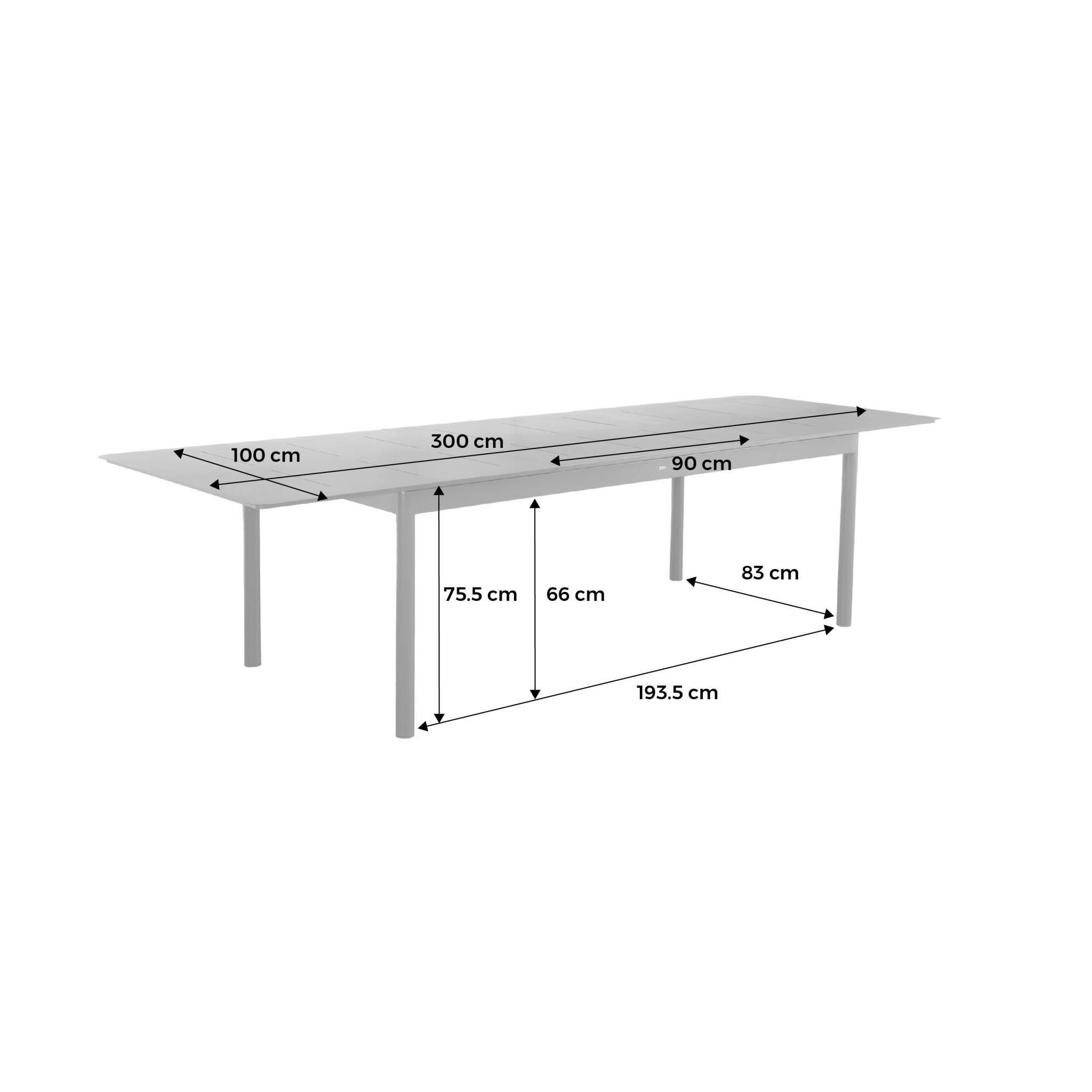sweeek - Table de jardin CHARLESTON extensible aluminium anthracite. 8 places. 210/300 x 100 x 75.5 cm | sweeek - Image 7