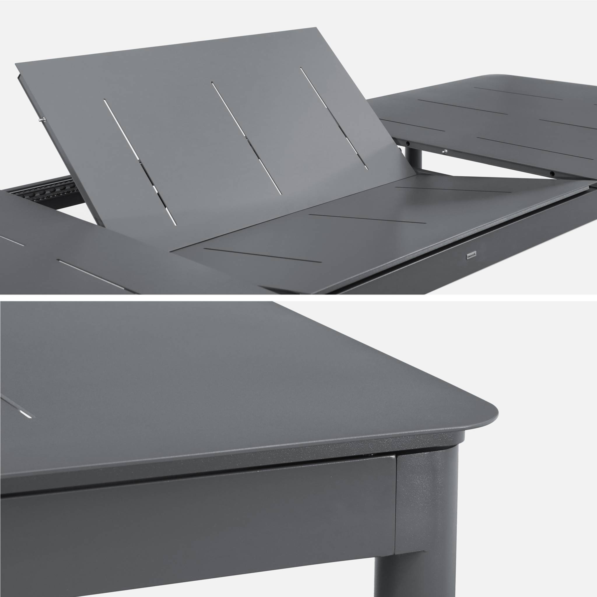 sweeek - Table de jardin CHARLESTON extensible aluminium anthracite. 8 places. 210/300 x 100 x 75.5 cm | sweeek - Image 6