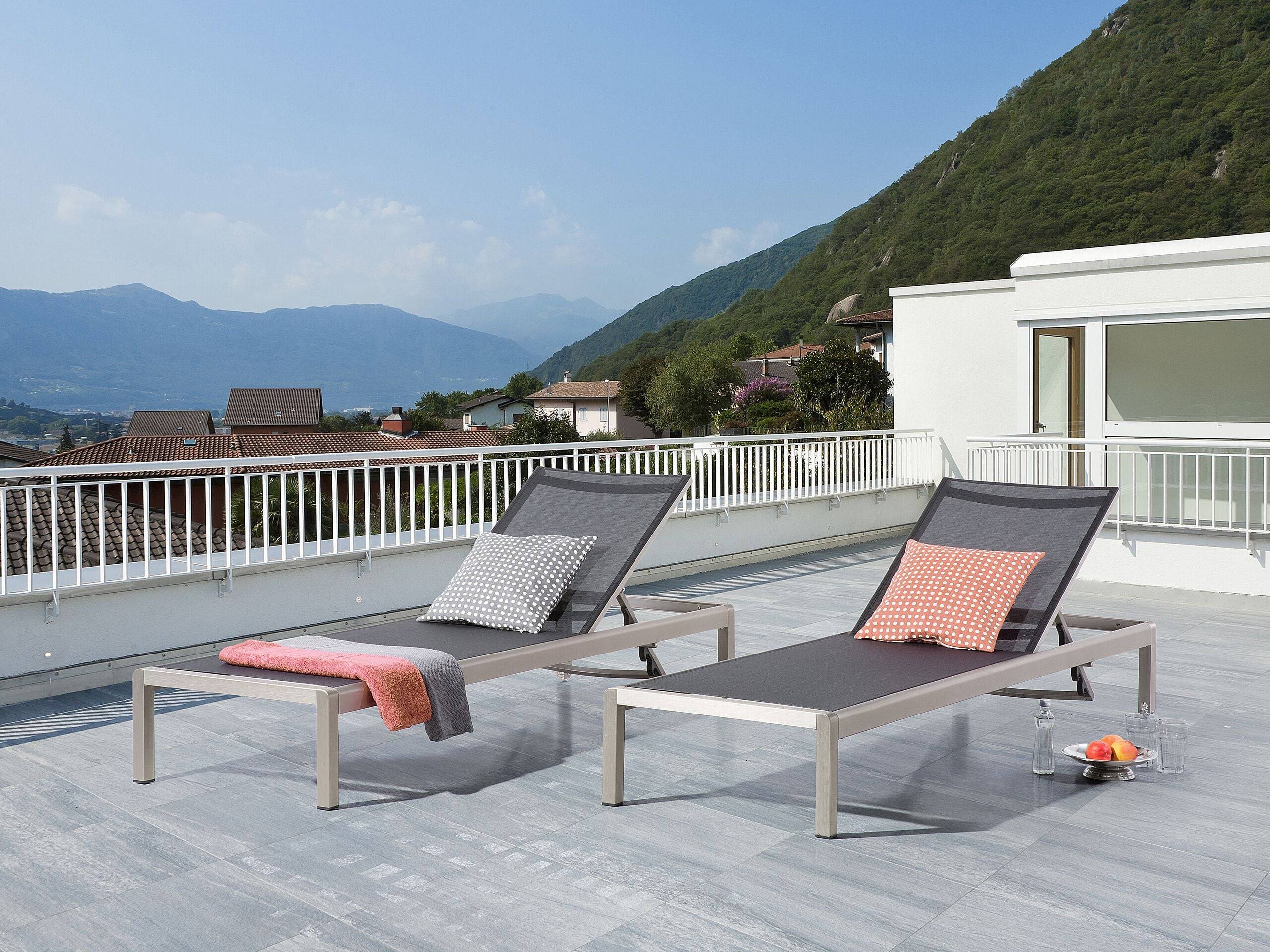 Beliani - Chaise longue Aluminium Noir FOSSATO - Beliani - Imagen 1