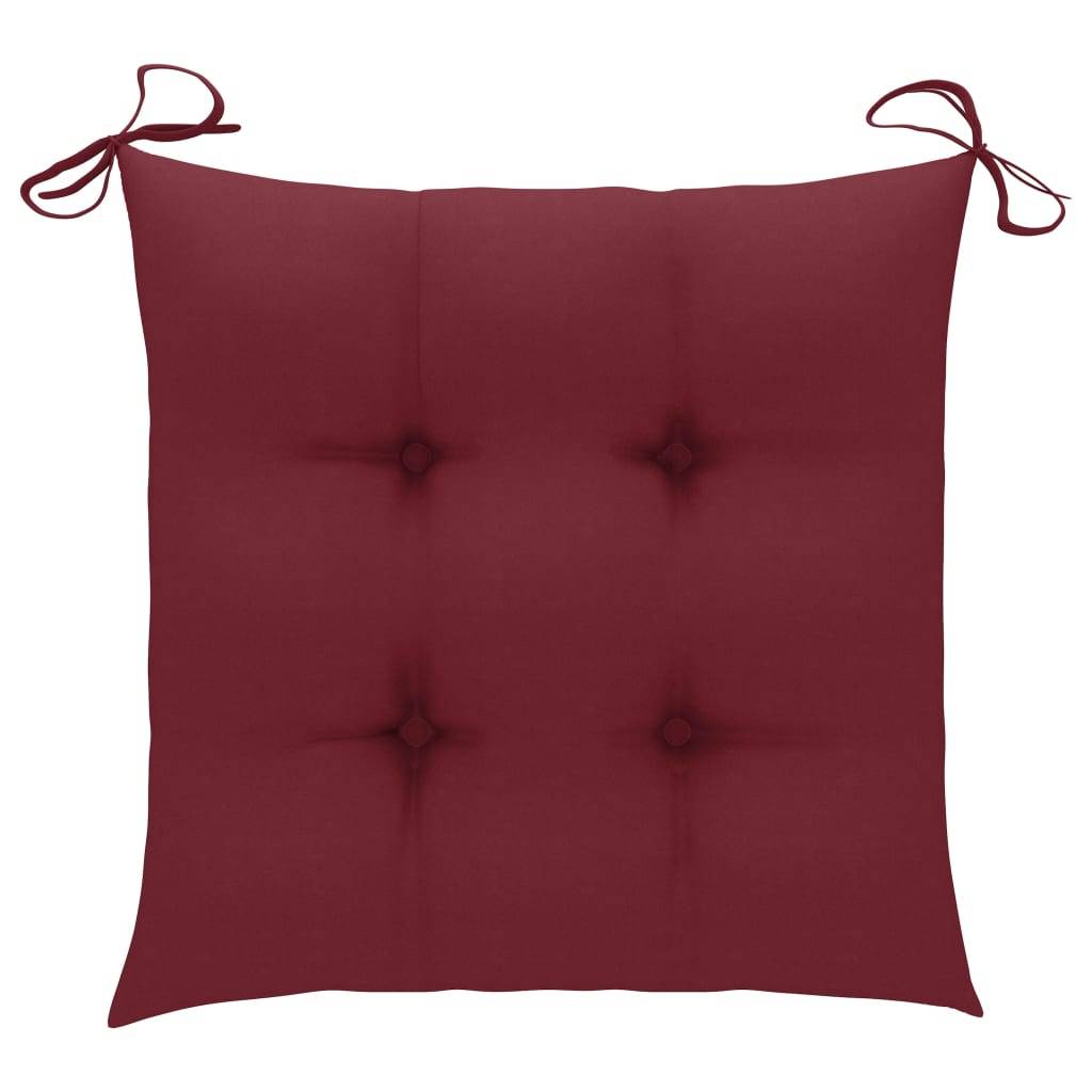 Lot de 6 chaises de jardin teck massif rouge bordeaux 55 x 60 x 89 cm - PANGIVO - Image 9