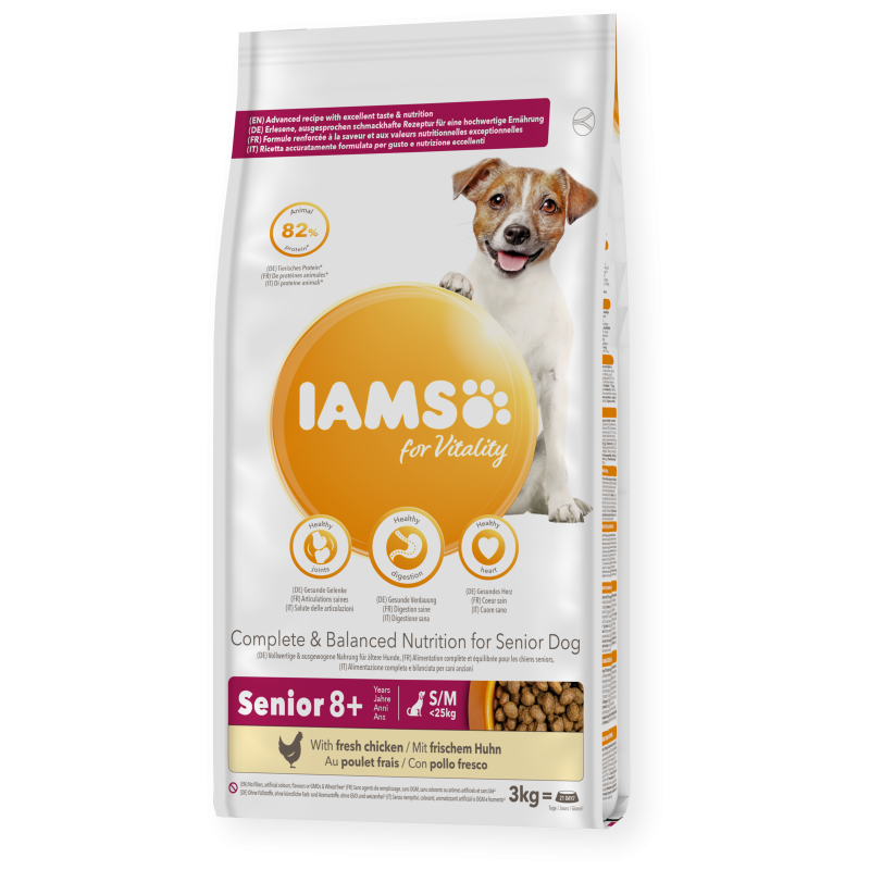 Croquettes chien senior S/M - IAMS for Vitality 12 kg