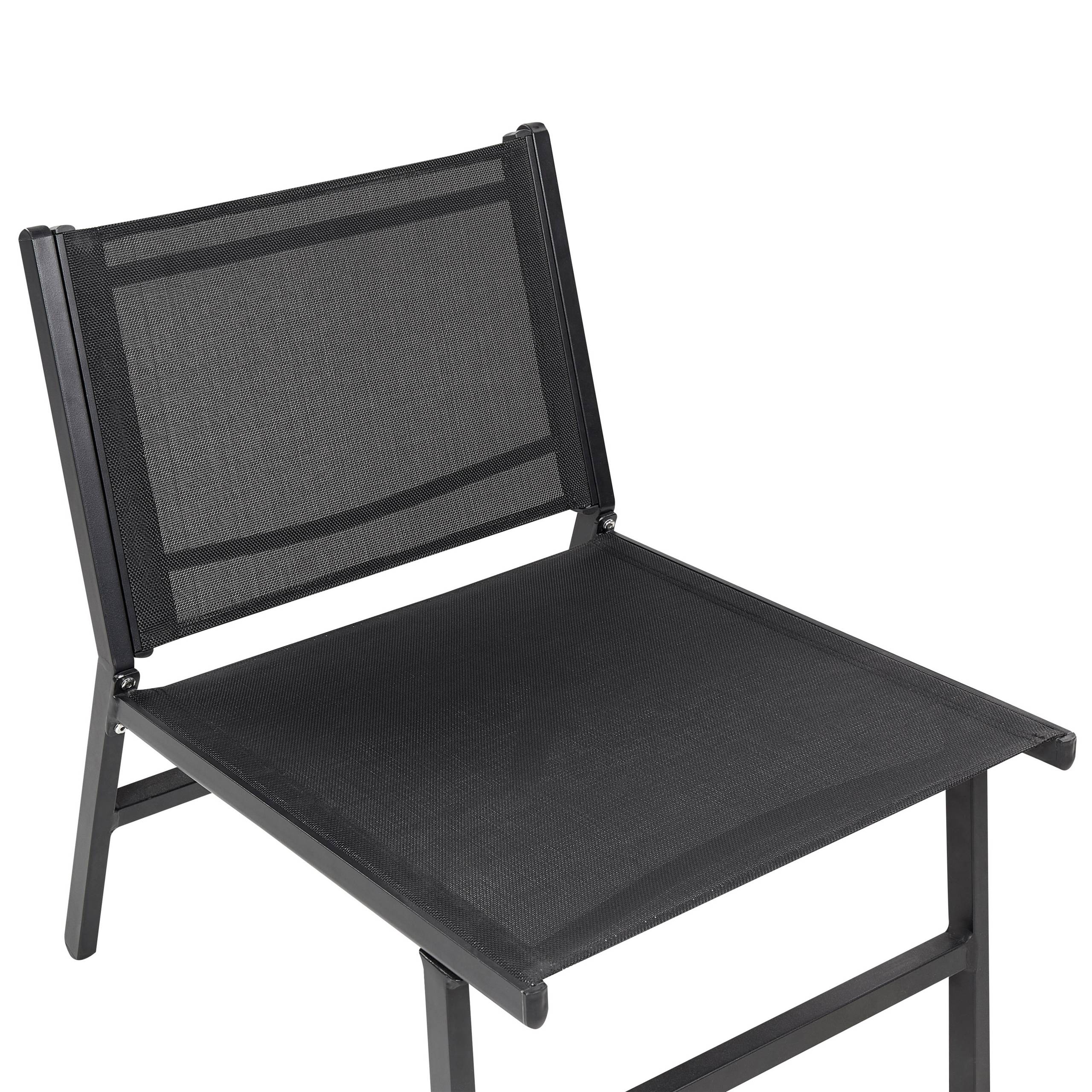 Beliani - Chaise de jardin Revêtement textile Noir MARCEDDI - Beliani - Imagen 10