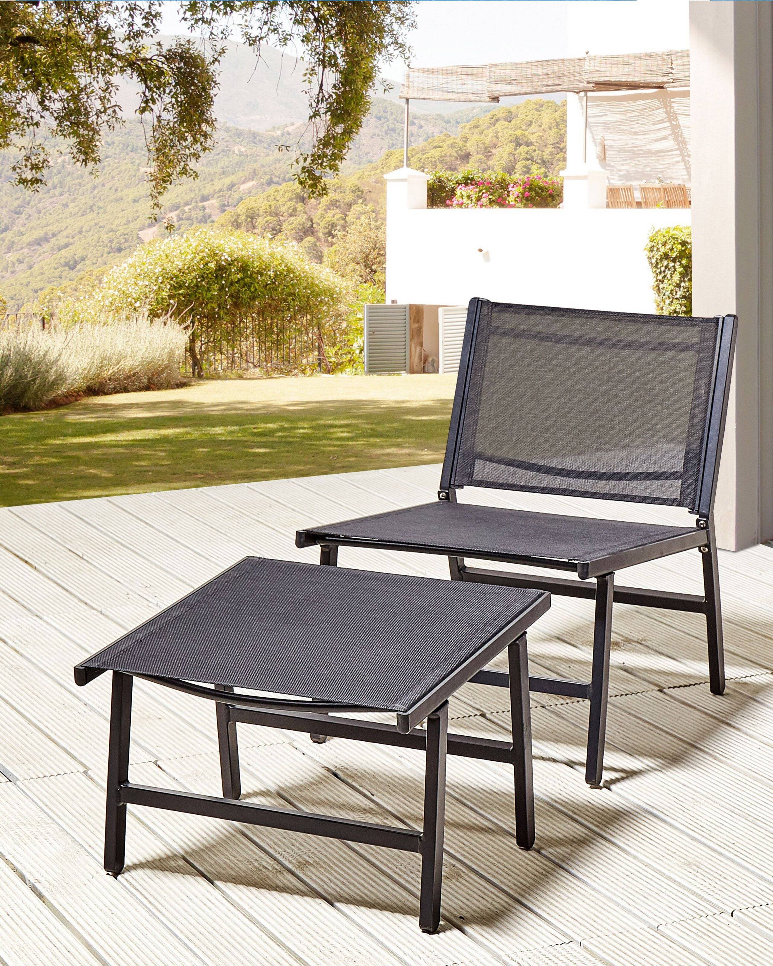 Beliani - Chaise de jardin Revêtement textile Noir MARCEDDI - Beliani - Imagen 1