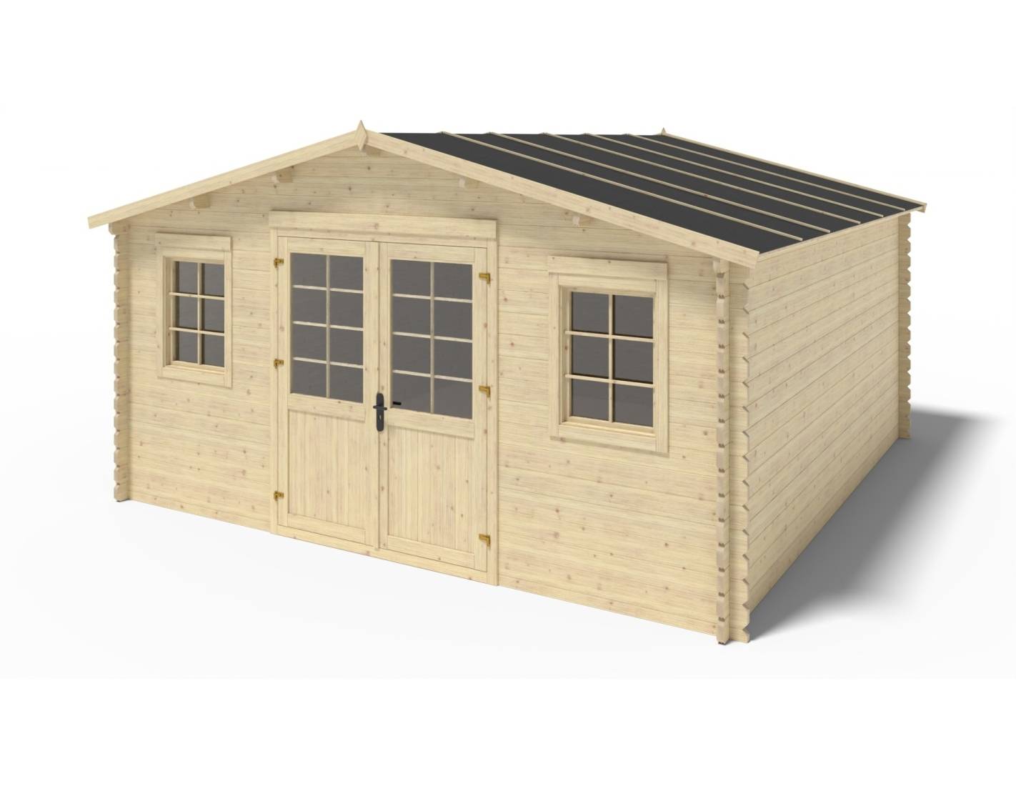Altanka - Abri de jardin en bois - 5x5 m + terrasse avec balustrade et avant-toit en bois - 35 m2 - DOM612+DOM613+DOM615+POD04 - ALTANKA - Imagen 3