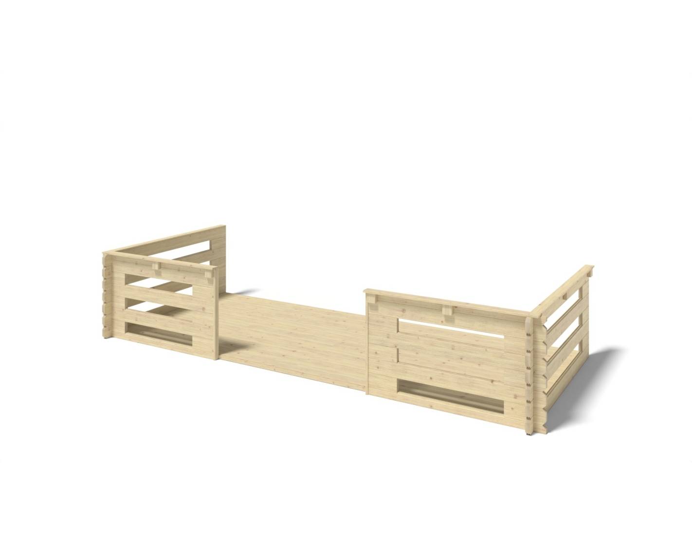 Altanka - Abri de jardin en bois - 5x5 m + terrasse avec balustrade et avant-toit en bois - 35 m2 - DOM612+DOM613+DOM615+POD04 - ALTANKA - Imagen 6