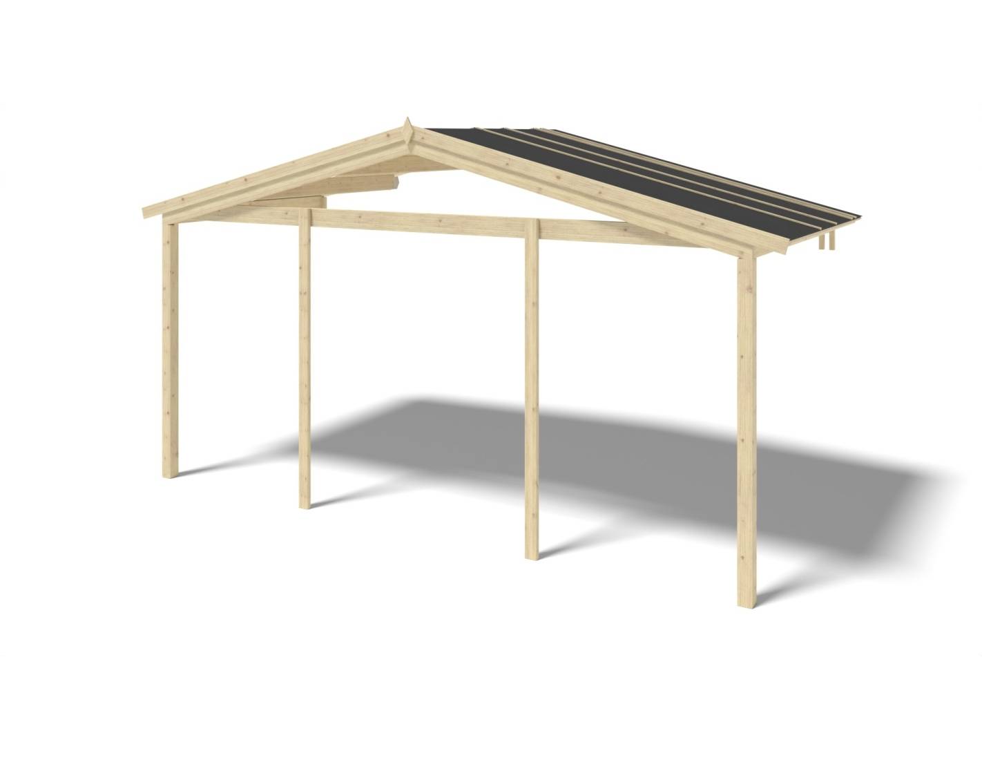 Altanka - Abri de jardin en bois - 5x5 m + terrasse avec balustrade et avant-toit en bois - 35 m2 - DOM612+DOM613+DOM615+POD04 - ALTANKA - Imagen 4