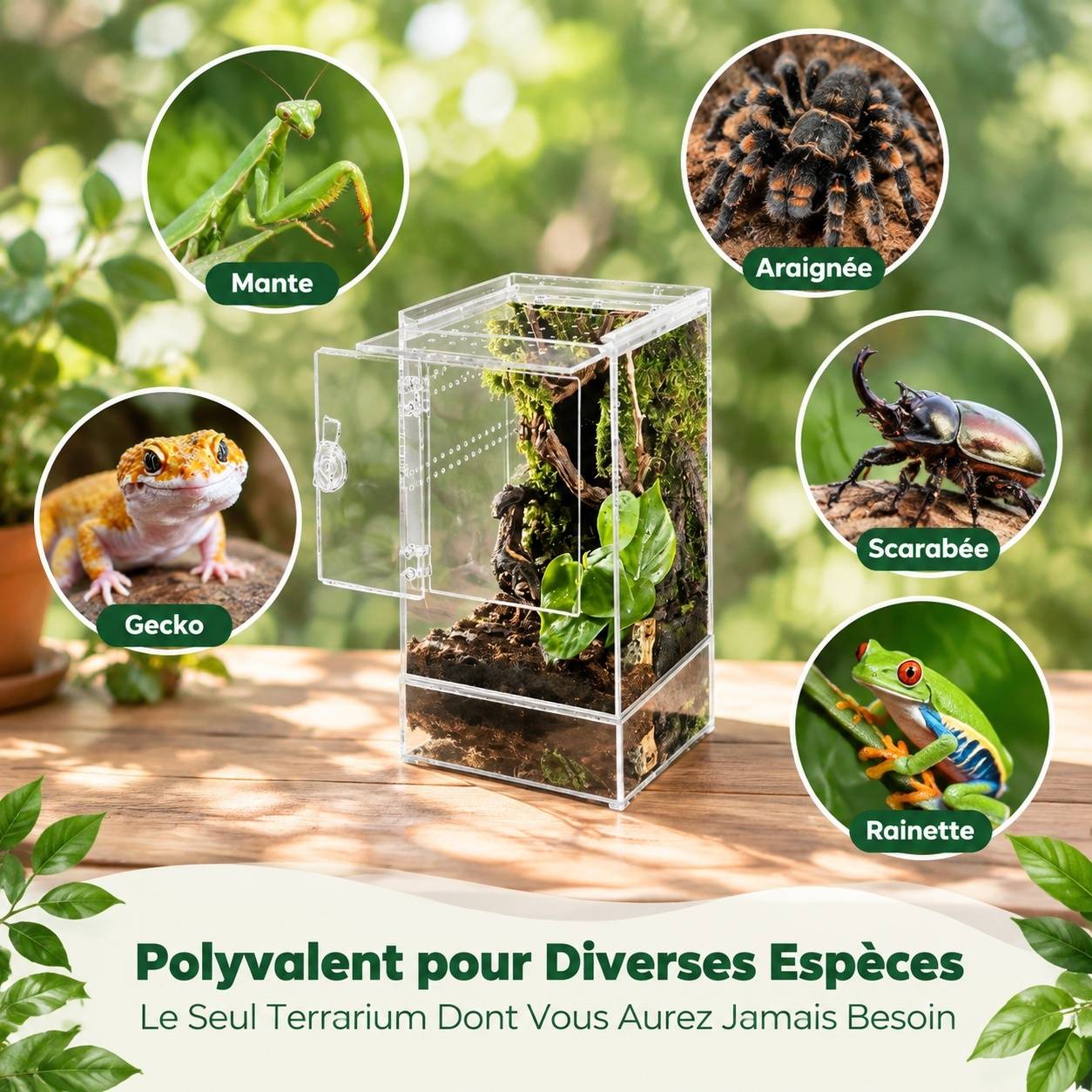 Boîte d'élevage d'insectes terrarium acrylique épais 360° pour reptiles arthropodes - Image 6