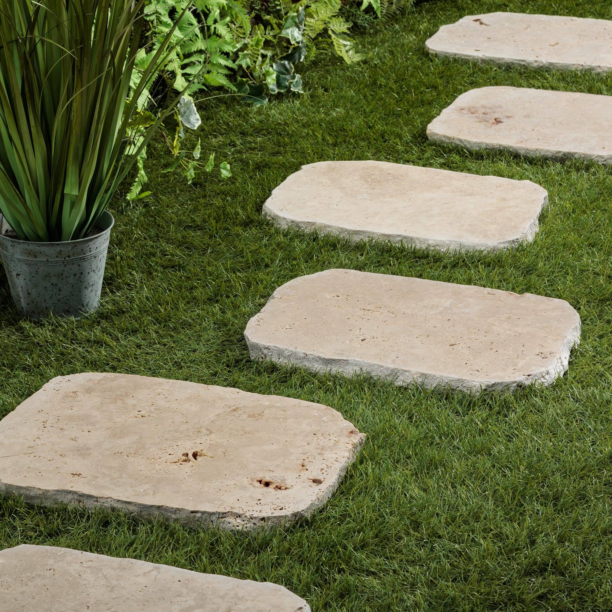 RO'MA Nature - Pas japonais Irrégulier Travertin Beige Nuancé 33-45x3 cm (à l'unité) - RO'MA NATURE