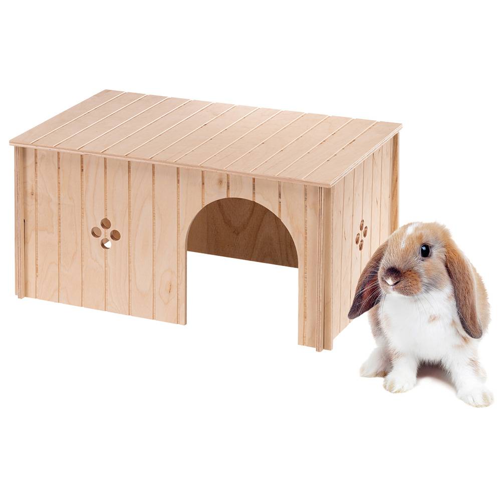 Ferplast - Ferplast Maison Lapin, Accessoire pour Cage Lapin, avec Toit Plat et Trous d'Aération, en Kit de Montage, 52 x 31 x h 26 cm, SIN MAXI Niche Maison en - Imagen 5