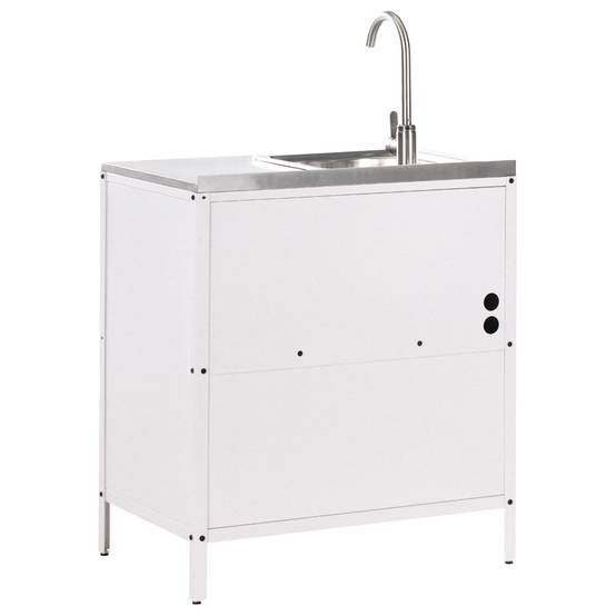 Beliani - Cuisine de jardin Acier Blanc VILAMA - 80x50x90- Beliani - Image 6