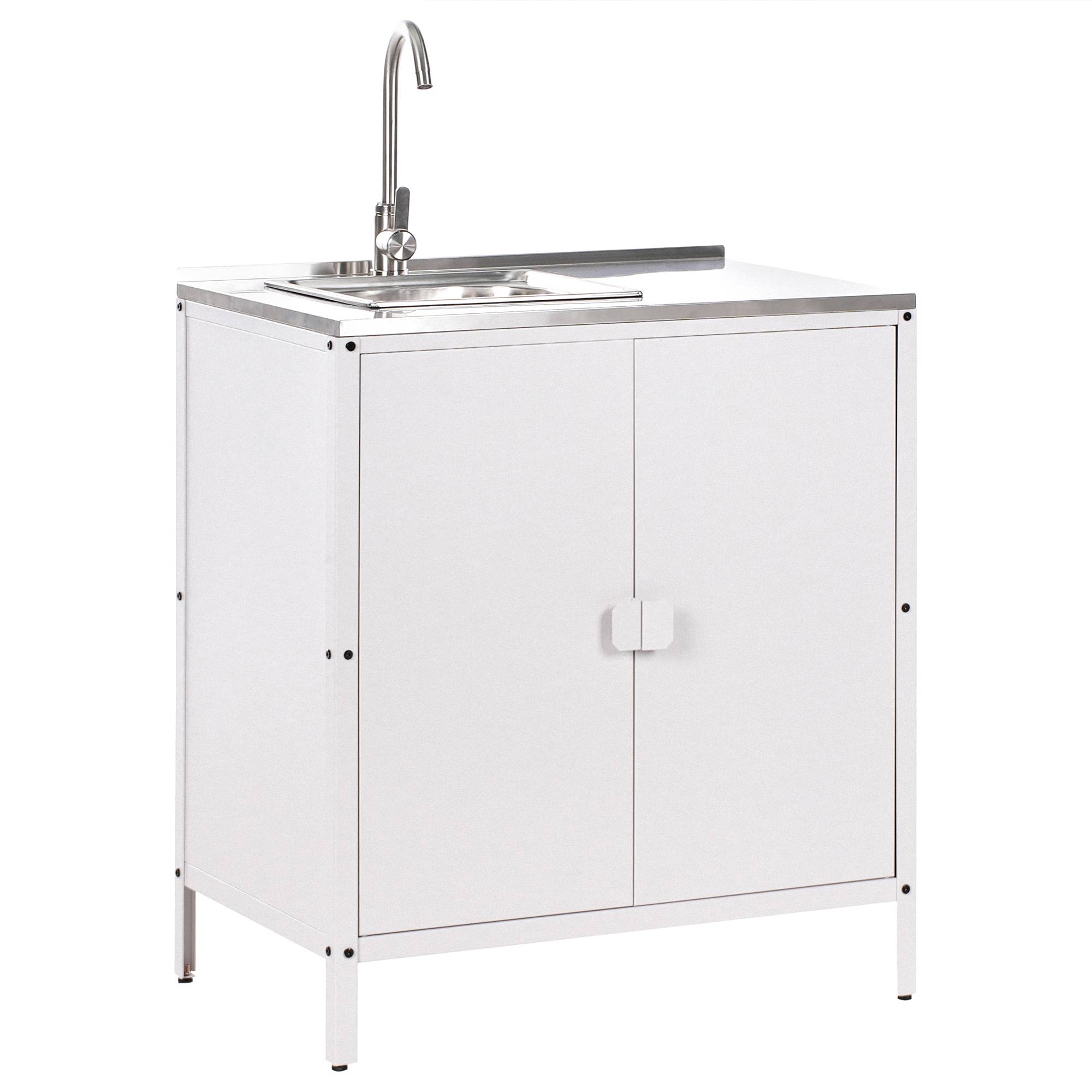 Beliani - Cuisine de jardin Acier Blanc VILAMA - 80x50x90- Beliani - Image 2