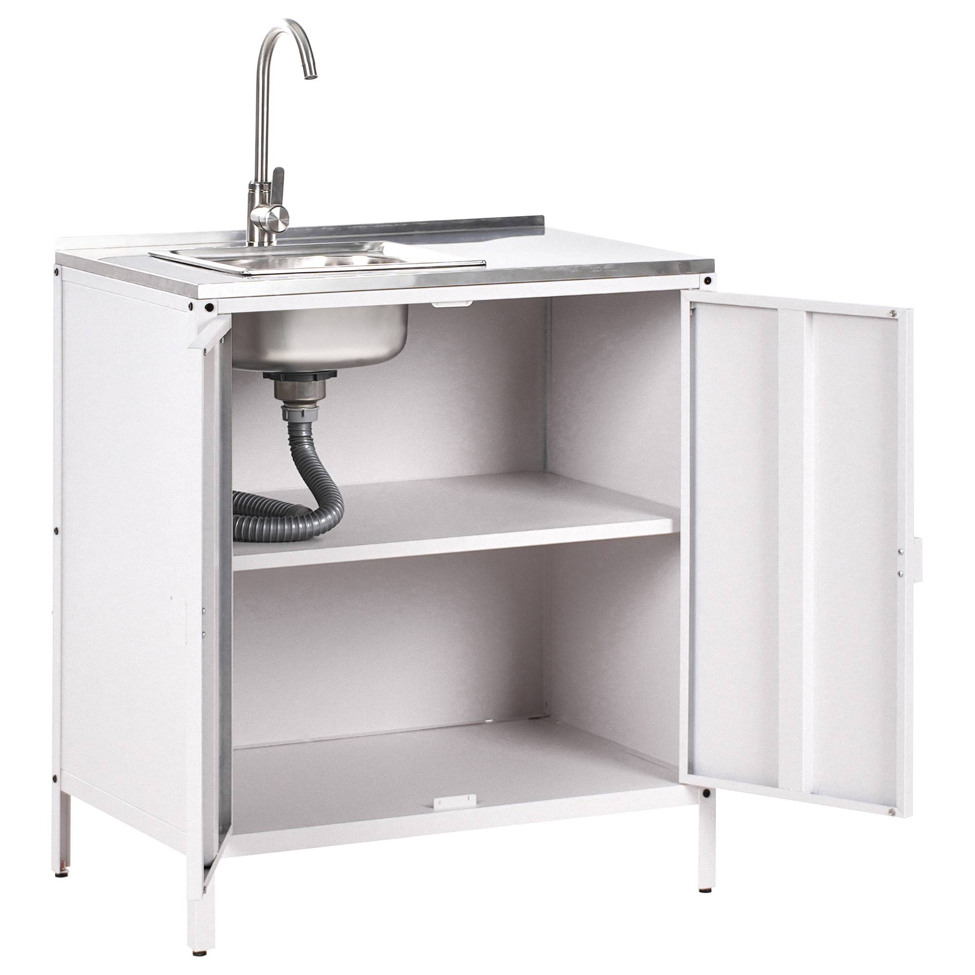 Beliani - Cuisine de jardin Acier Blanc VILAMA - 80x50x90- Beliani - Image 4