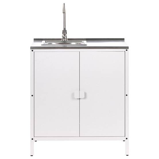 Beliani - Cuisine de jardin Acier Blanc VILAMA - 80x50x90- Beliani - Image 5