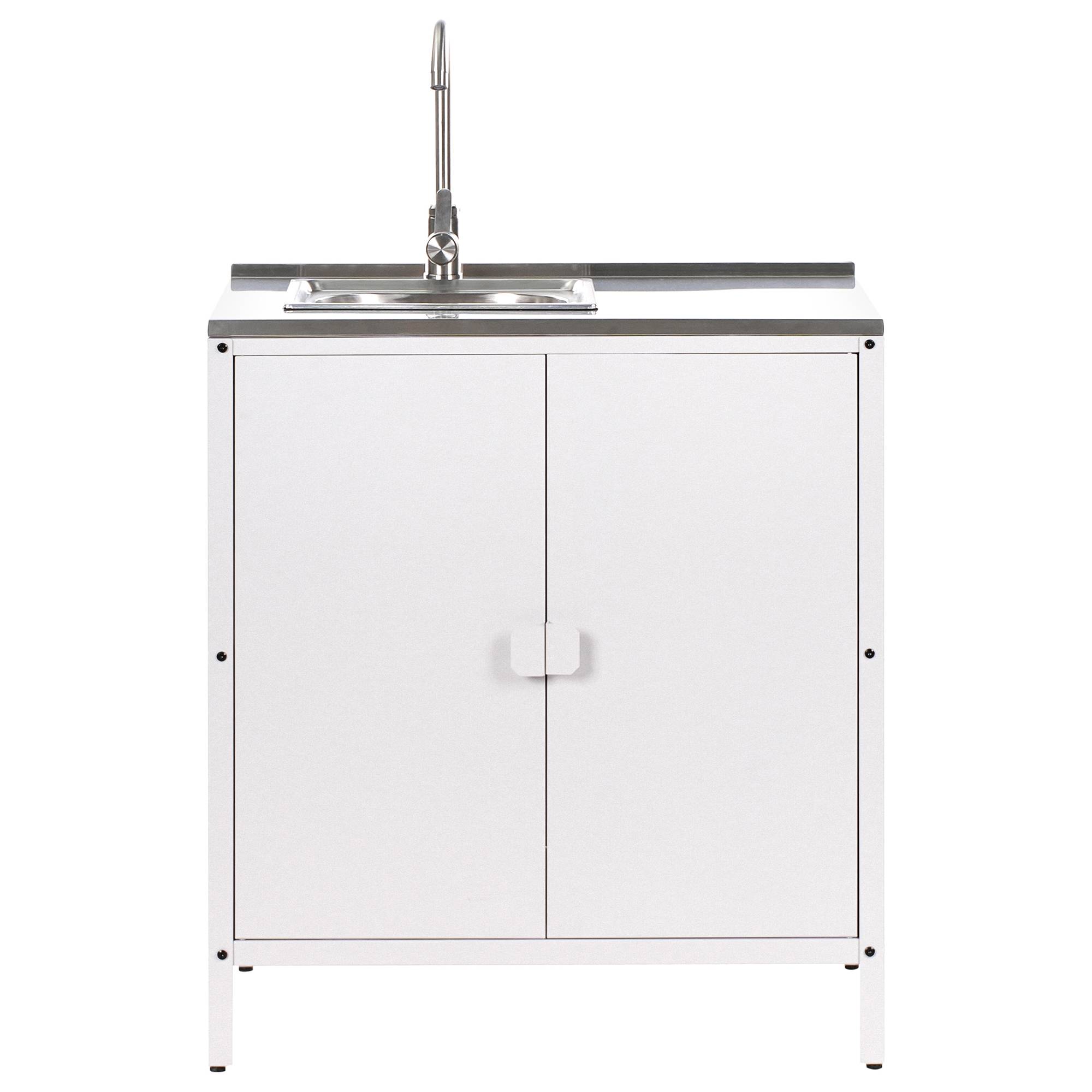 Beliani - Cuisine de jardin Acier Blanc VILAMA - 80x50x90- Beliani - Image 5